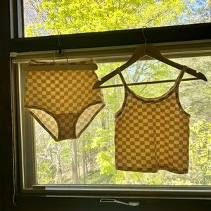 ARQ high waist undies size XS in sold-out Carrés check print